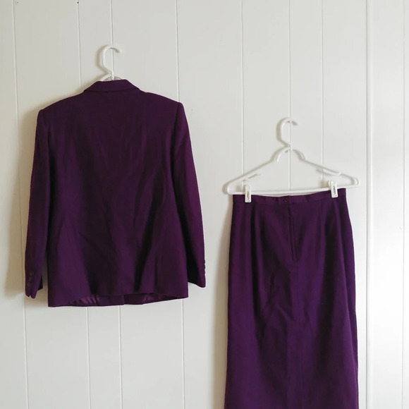 Mark Alexander Suit Blazer Skirt 12P Purple 100% Wool Blazer Classic Elegant. - Picture 2 of 12